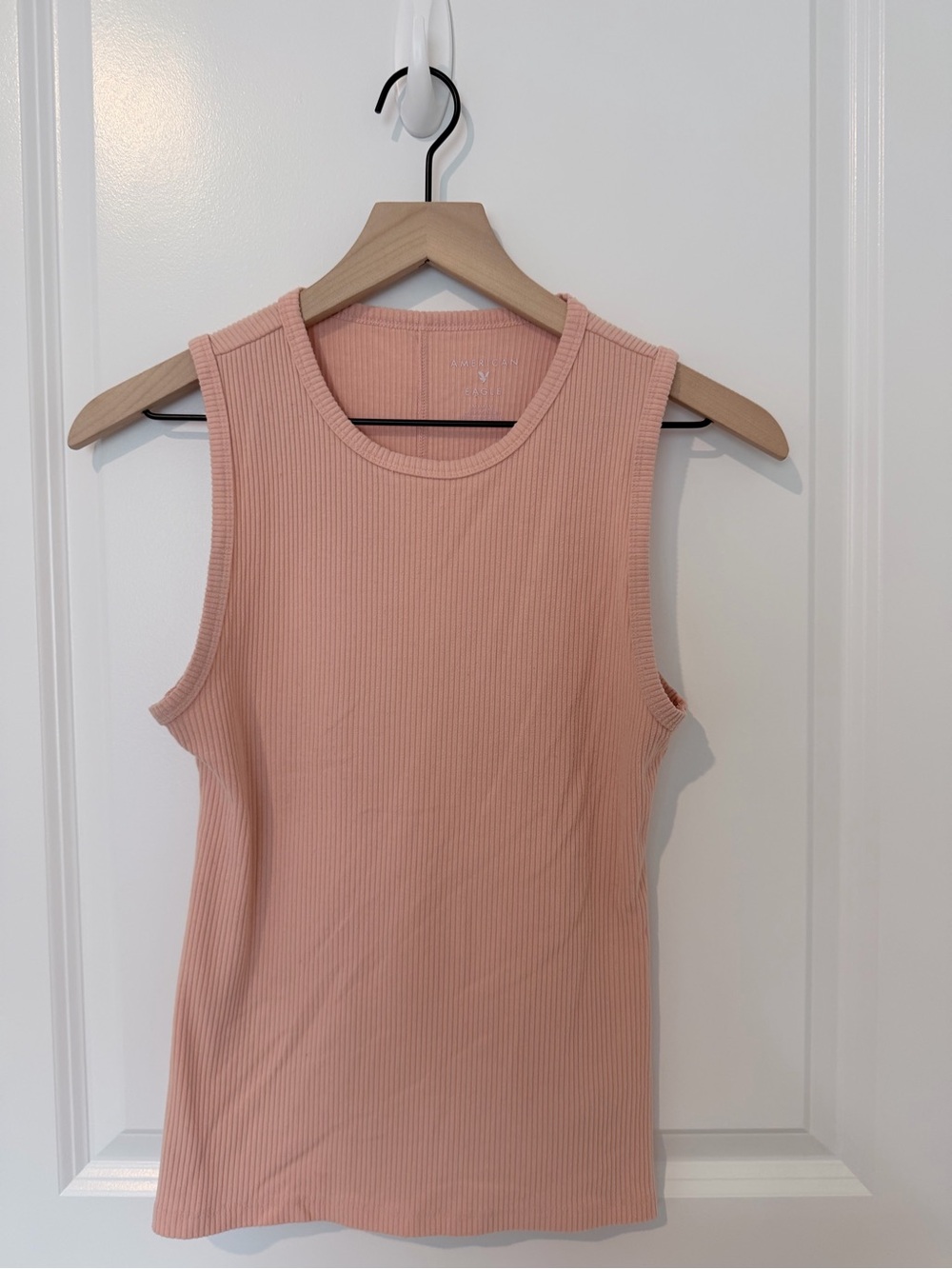 American Eagle Outfitters Ribbed Tank in Light Peach